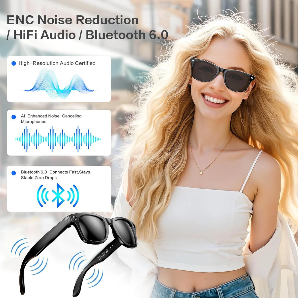 Smart AI Glasses with Camera and Translation. Built in Chat GPT 4.0 AI