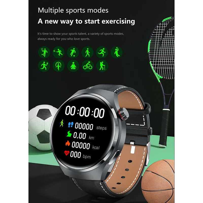 2026 New Watch 4 Pro GPS Smart Watch Men 360*360 AMOLED Screen Heart Rate Bluetooth Call IP68 Waterproof Sports Man Smartwatch