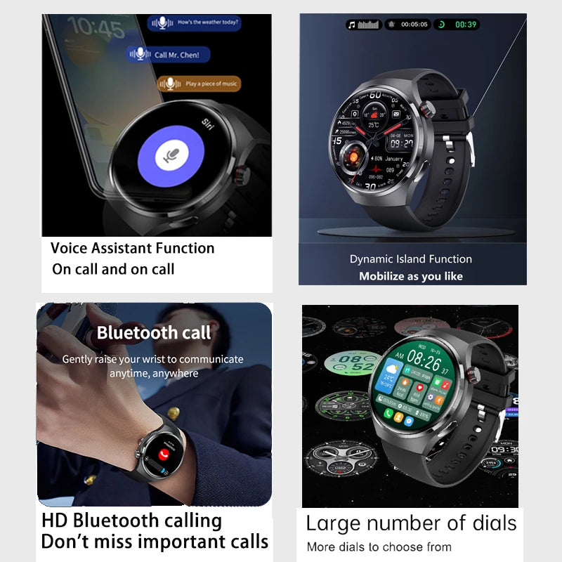 2026 New Watch 4 Pro GPS Smart Watch Men 360*360 AMOLED Screen Heart Rate Bluetooth Call IP68 Waterproof Sports Man Smartwatch