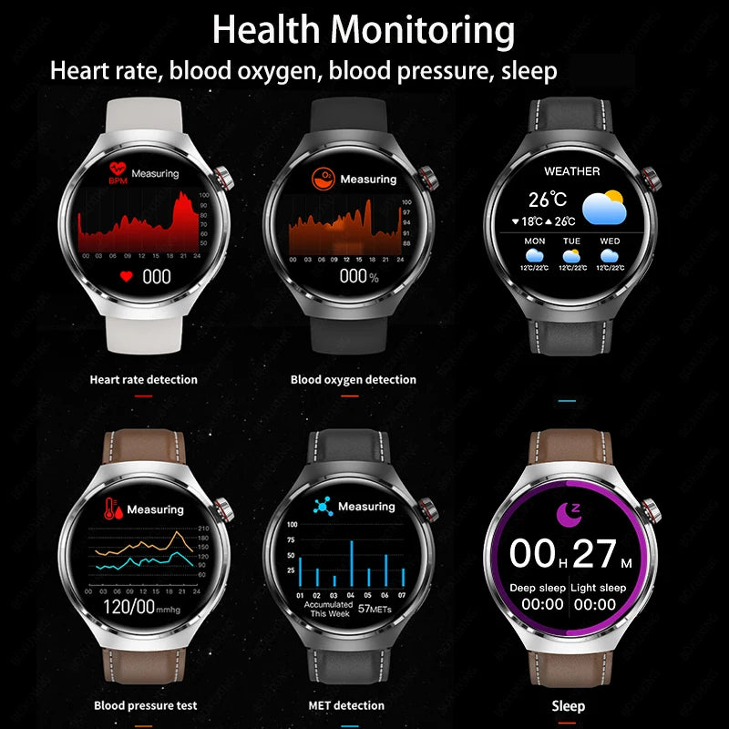 2026 New Watch 4 Pro GPS Smart Watch Men 360*360 AMOLED Screen Heart Rate Bluetooth Call IP68 Waterproof Sports Man Smartwatch