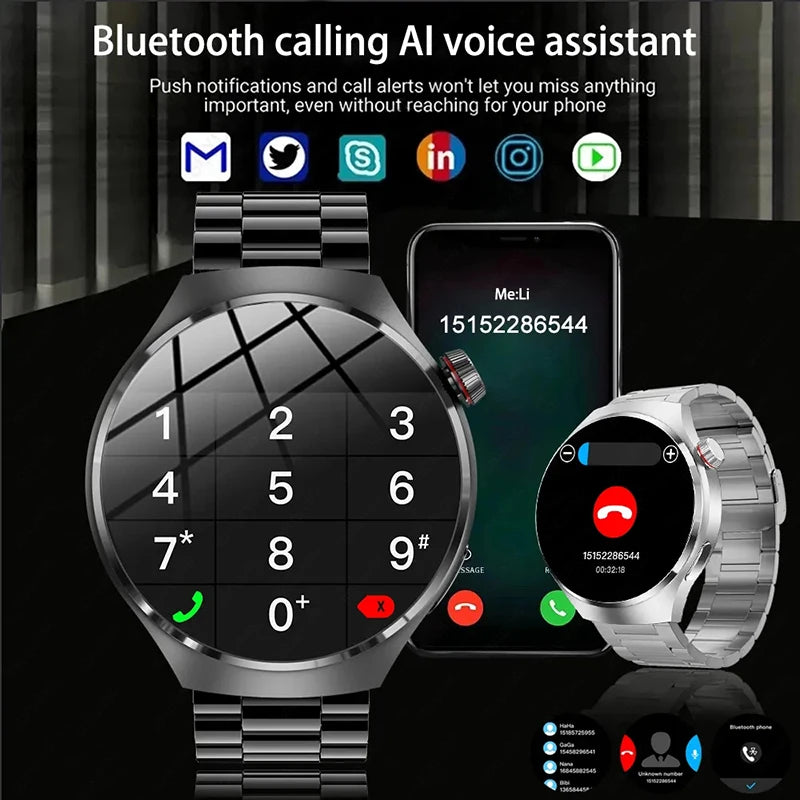 2026 New Watch 4 Pro GPS Smart Watch Men 360*360 AMOLED Screen Heart Rate Bluetooth Call IP68 Waterproof Sports Man Smartwatch