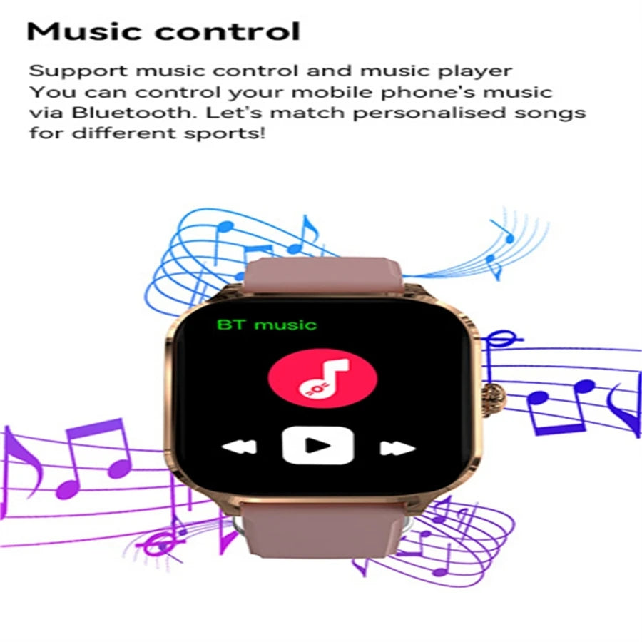 2026 New Uni-sex sports fitness Smart Watch 2.01inch HD Full Touch Screen with Bluetooth
