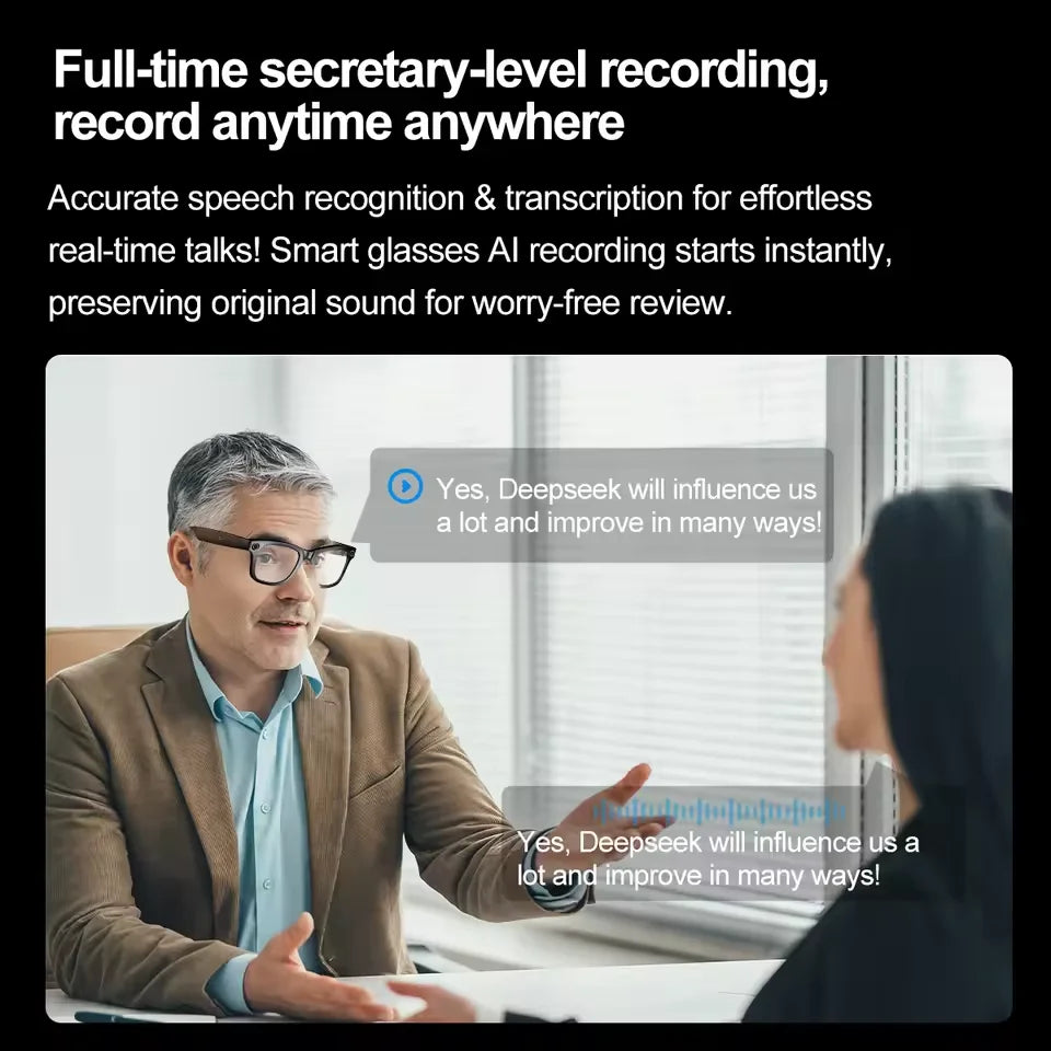 Smart AI Glasses with Camera and Translation. Built in Chat GPT 4.0 AI